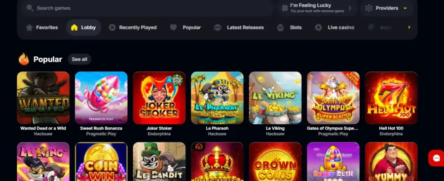YEP Casino premijos