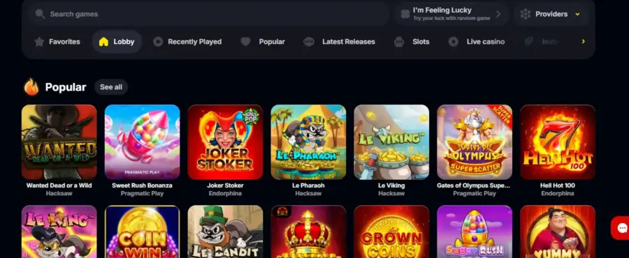 YEP Casino Å¾aidimai